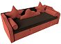 Детский диван-кровать Рико Микровельвет Коричневый/Коралловый