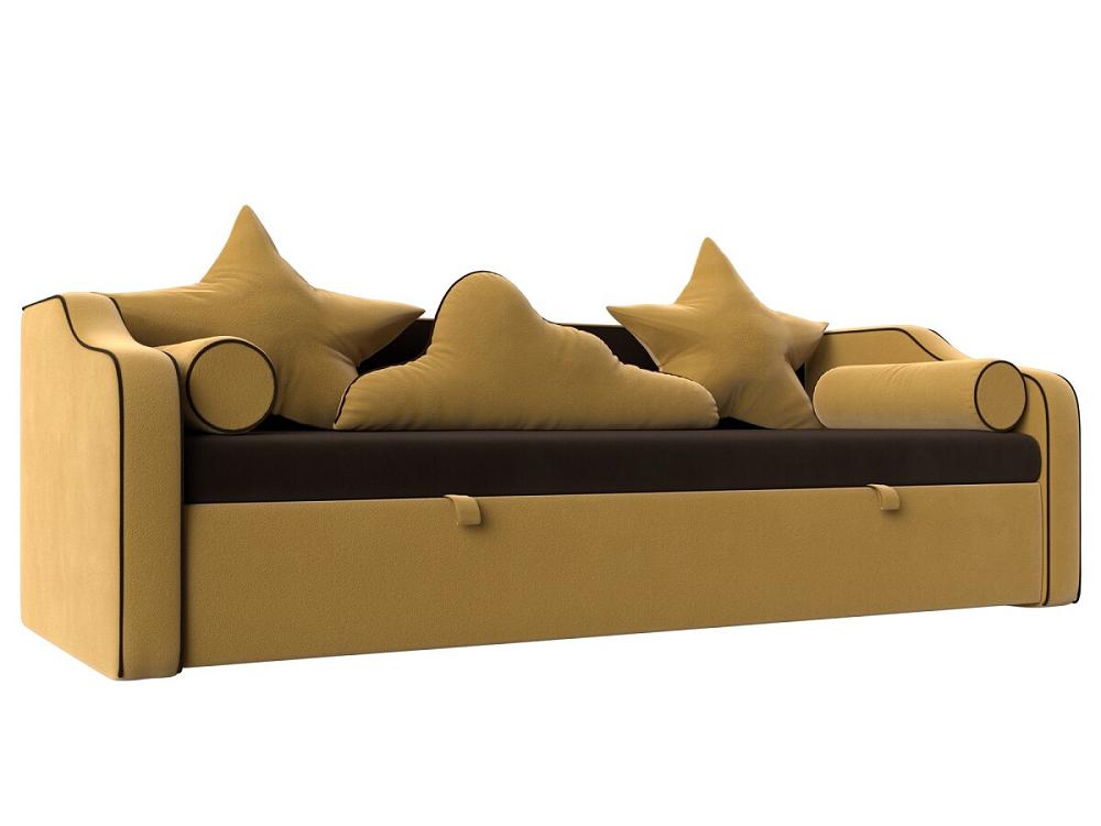 Детский диван-кровать Рико Микровельвет Коричневый/Желтый сумка мессенджер детская на магните желтый