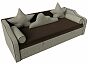 Детский диван-кровать Рико Микровельвет/Рогожка Коричневый/Корфу 02