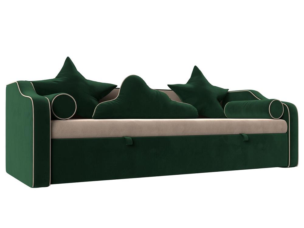 Детский диван-кровать Рико Велюр Бежевый/Зеленый сумка детская на магните зелёный