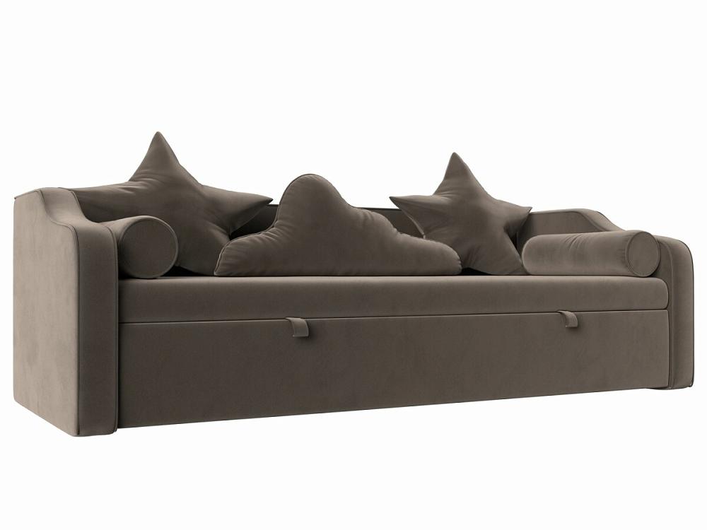 детский диван кровать рико микровельвет коричневый Детский диван-кровать Рико Велюр Коричневый