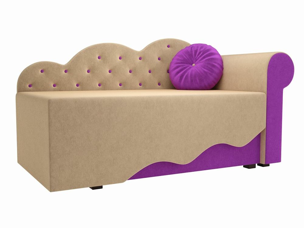 Детский диван Тедди-1 Микровельвет Бежевый/Фиолетовый тренажер для прыжков детский цвет фиолетовый насос в комплекте