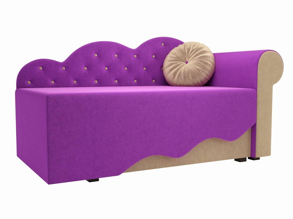 Детский диван Тедди-1 Микровельвет Фиолетовый/Бежевый детская кровать астра домик белый фиолетовый без ящика