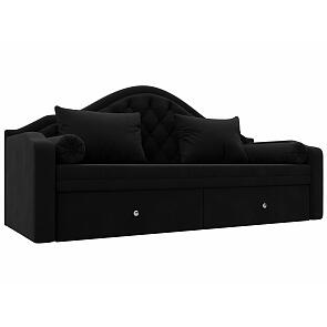 Диван детский прямой сойер черный выкатной