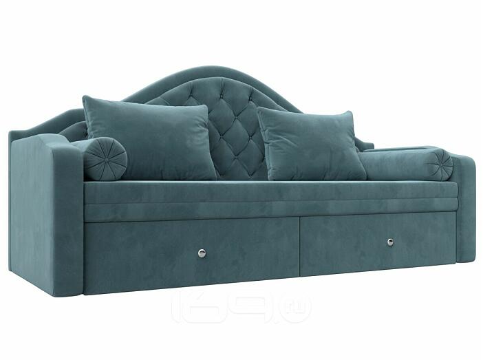 Диван детский прямой сойер seven 113 бирюзовый выкатной