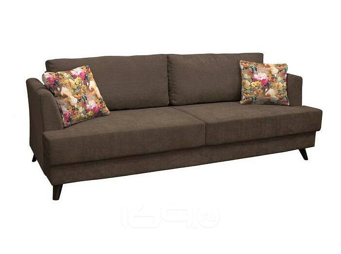 Диван - кровать Дамаск Лаунж 10 коричн/FIBRE 2505/2 осн. (яркие цветы)