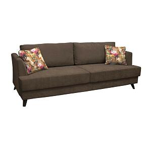 Диван - кровать Дамаск Лаунж 10 коричн/FIBRE 2505/2 осн. (яркие цветы)