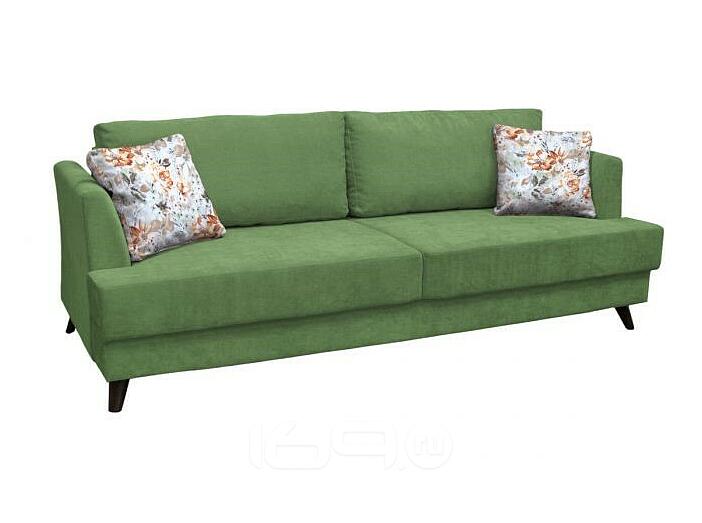 Диван - кровать Дамаск Лаунж 25 зеленый/FIBRE 2885/5  (коричнев.цветы)