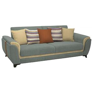 Диван - кровать Эмма Лаунж 13 серый/Лекко голд/FIBRE 2378/4 осн. (зигзаг)/Лекко терра