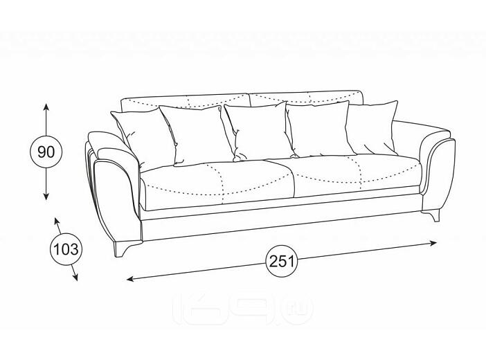 Диван - кровать Эмма Лаунж 13 серый/Лекко голд/FIBRE 2378/4 осн. (зигзаг)/Лекко терра
