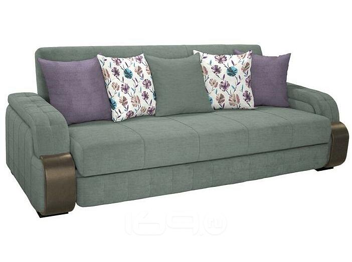 Диван - кровать Николь Лаунж 13 серый/Астор кофе к/з/FIBRE 2385/2 осн. (вьюнки), Витал плам