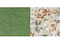 Диван - кровать Николь Лаунж 25 зеленый/Астор кофе к/з/FIBRE 2885/5 (коричнев.цветы)/Лекко голд