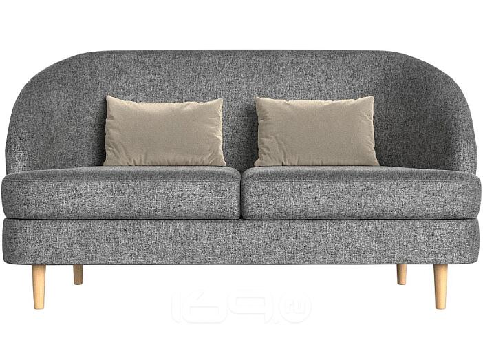 Кушетка Атико    Рогожка Серый подушки Микровельвет Бежевый