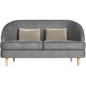 Кушетка Атико    Рогожка Серый подушки Микровельвет Бежевый