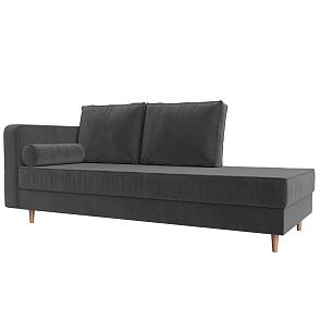 Кушетка Прайм Велюр левая SEVEN 17 серый