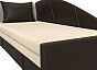 Кушетка Тропикана угол левый Микровельвет\Экокожа Бежевый\Коричневый