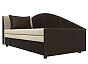 Кушетка Тропикана угол левый Микровельвет\Экокожа Бежевый\Коричневый
