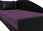 Кушетка Тропикана угол левый Велюр\Экокожа Фиолетовый\Чёрный