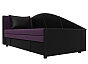 Кушетка Тропикана угол левый Велюр\Экокожа Фиолетовый\Чёрный