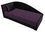 Кушетка Тропикана угол левый Велюр\Экокожа Фиолетовый\Чёрный