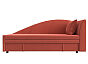 Кушетка Тропикана угол правый Микровельвет Коралловый