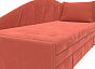 Кушетка Тропикана угол правый Микровельвет Коралловый