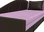 Кушетка Тропикана угол правый Микровельвет\Экокожа Сиреневый\Коричневый