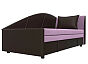 Кушетка Тропикана угол правый Микровельвет\Экокожа Сиреневый\Коричневый