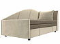 Кушетка Тропикана угол правый Рогожка\Микровельвет Корфу 03\ Бежевый