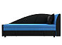 Кушетка Тропикана угол правый Велюр\Экокожа Голубой\Чёрный