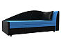 Кушетка Тропикана угол правый Велюр\Экокожа Голубой\Чёрный
