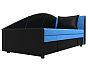 Кушетка Тропикана угол правый Велюр\Экокожа Голубой\Чёрный