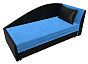Кушетка Тропикана угол правый Велюр\Экокожа Голубой\Чёрный