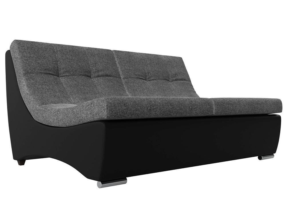 Модуль Монреаль диван Рогожка/Экокожа Серый/Чёрный Браво 111493, цвет черный