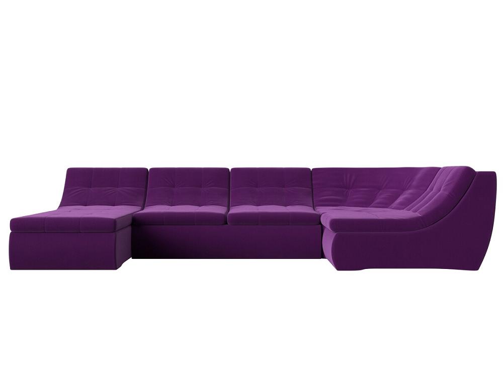 Диван п-образный модульный Холидей Микровельвет Фиолетовый универсальный модульный шкаф для хранения вещей deko