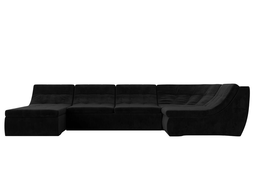 Диван п-образный модульный Холидей Велюр Черный кистевой эспандер 40 кг овальной формы черный bradex sf 0575