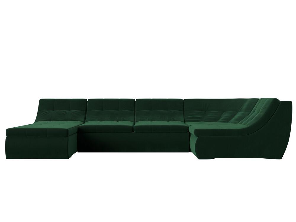 Диван п-образный модульный Холидей Велюр Зеленый универсальный модульный шкаф для хранения вещей deko
