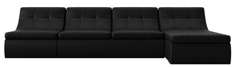 Диван угловой модульный Холидей Экокожа Черный модульный диван из ротанга бергамо
