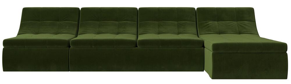 Диван угловой модульный Холидей Микровельвет Зеленый модуль для дивана холидей угол велюр серый