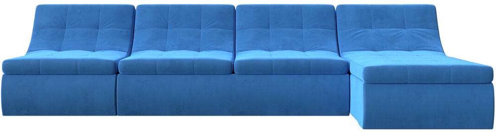 Диван угловой модульный Холидей Велюр Голубой модульный диван из ротанга бергамо