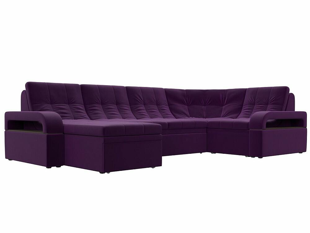 Диван П-образный Лига-035 левый угол Микровельвет Фиолетовый диван угловой марсель правый микровельвет фиолетовый
