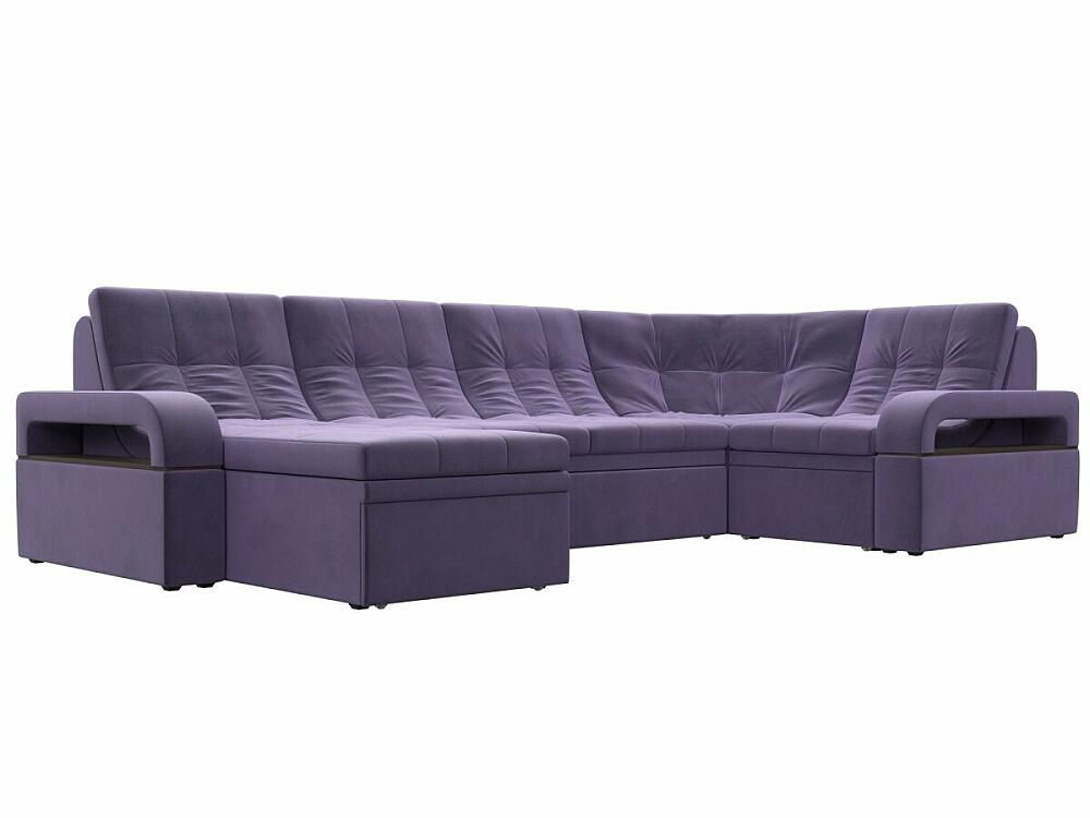 Диван П-образный Лига-035 левый угол Велюр Фиолетовый диван угловой марсель правый микровельвет фиолетовый