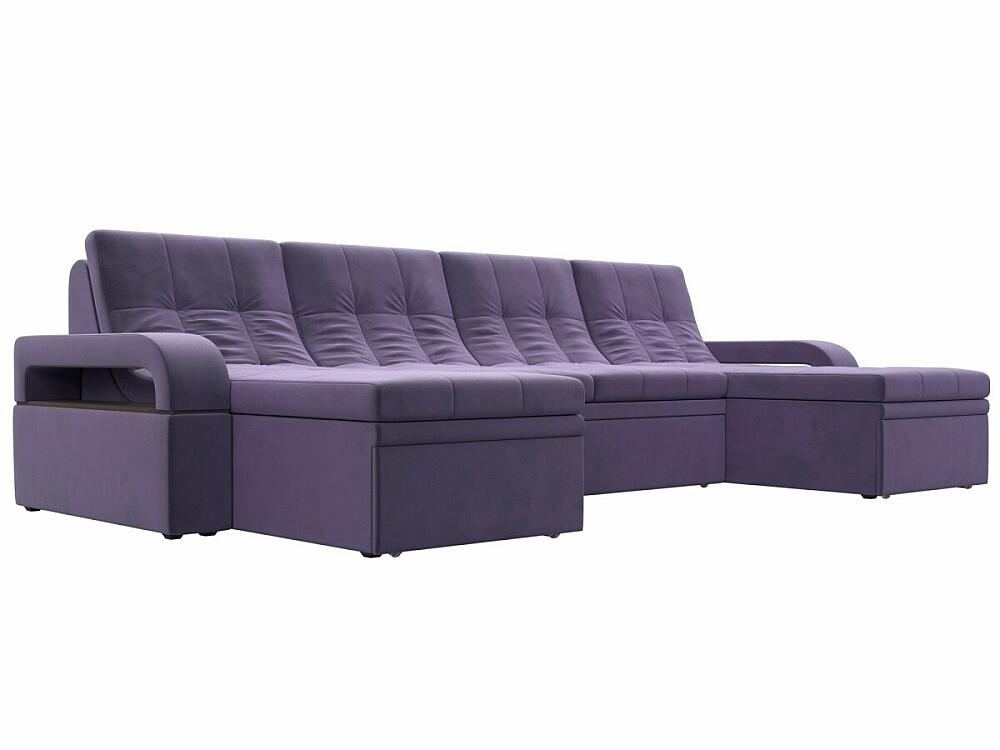 Диван П-образный Лига-035 мини Велюр Фиолетовый диван угловой марсель правый микровельвет фиолетовый