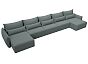 Диван п-образный лига-051 нпб мегалонг рогожка амур 07 серый еврокнижка