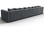 Диван п-образный лига-052 нпб лонг велюр brut 16 темно-серый еврокнижка