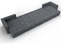 Диван п-образный лига-052 нпб мегалонг велюр brut 16 темно-серый еврокнижка
