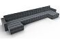 Диван п-образный с декором лига-049 нпб мегалонг велюр seven 17 серый еврокнижка