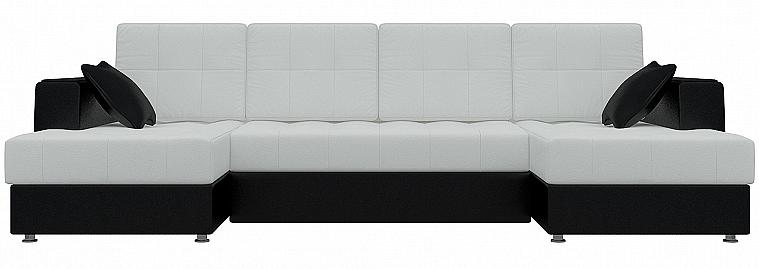 П-образный диван Амир Экокожа Белый/Черный Браво ДП-086-1040, цвет белый/черный