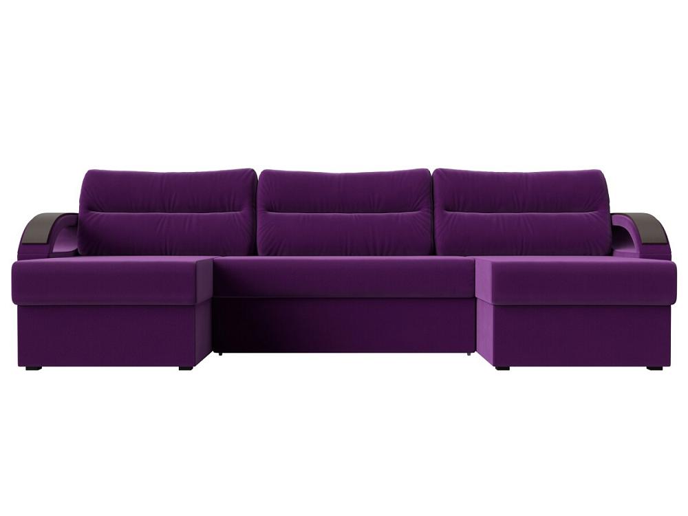Диван п-образный Форсайт Микровельвет Фиолетовый кровать интерьерная афина микровельвет фиолетовый 160х200