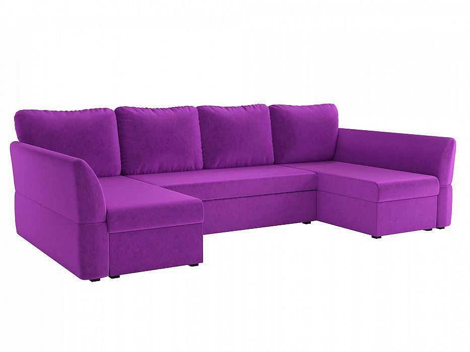 П-образный диван Гесен Микровельвет Фиолетовый Браво ДП-086-0026 - фото 1